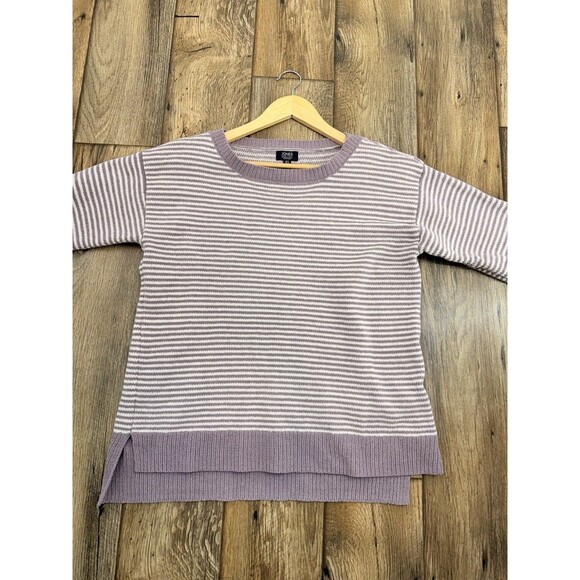 Jones ny striped super soft chunky sweater lavender purple white medium - Picture 8 of 12